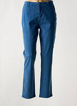 Pantalon chino tissage popeline taille normale bleu NICE THINGS femme