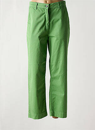 Pantalon droit tissage popeline taille normale vert NICE THINGS femme