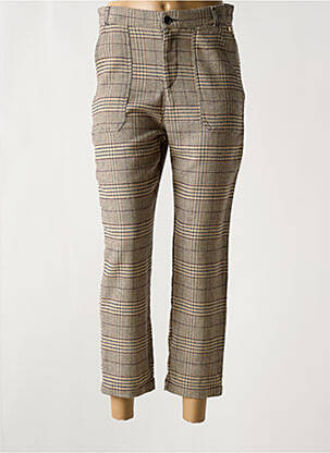 Pantalon 7/8 fermeture zippée sous rabat boutonné taille normale marron HARRIS WILSON femme