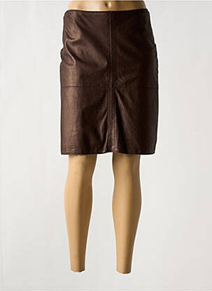 Jupe mi-longue taille normale marron LUISA CERANO femme