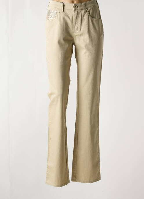 Jean coupe flare beige ARMANI pour femme