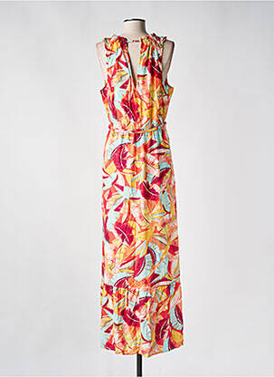Robe longue imprimé fantaisie sans manche orange GARCIA femme