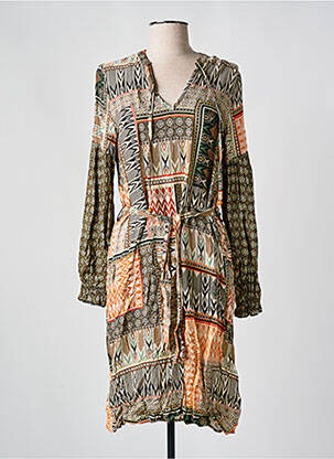 Robe courte manches longues manches longues beige GEISHA femme