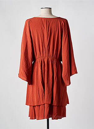 Robe mi-longue coupe fluide manches longues marron MOLLY BRACKEN femme