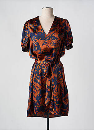 Robe courte manches courtes manches courtes marron LPB femme