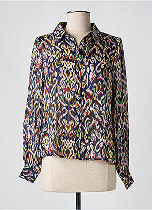 Chemisier imprimé fantaisie manches longues bleu MOLLY BRACKEN femme