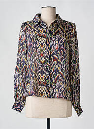 Chemisier imprimé fantaisie manches longues bleu MOLLY BRACKEN femme