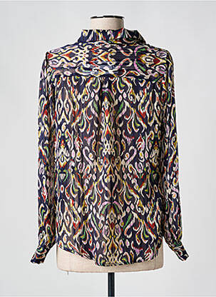 Chemisier imprimé fantaisie manches longues bleu MOLLY BRACKEN femme