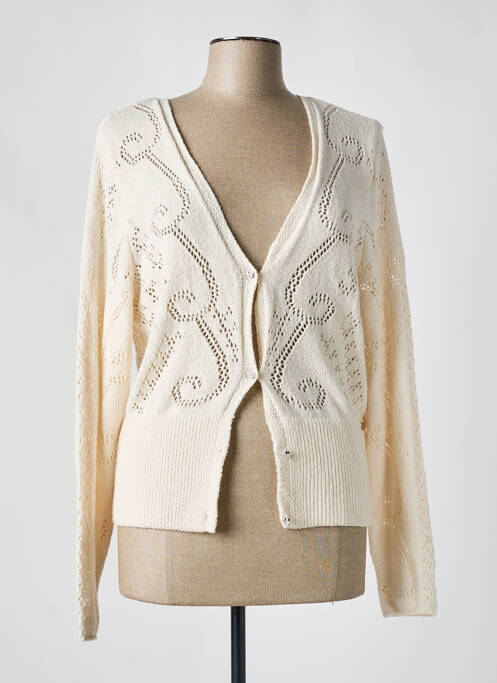 Gilet manches longues beige CREAM pour femme