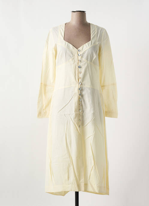 Robe mi-longue beige NID D'ABEILLE pour femme