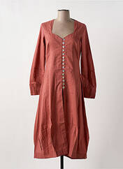Robe mi-longue rouge NID D'ABEILLE pour femme seconde vue