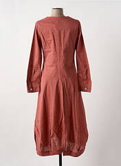 Robe mi-longue rouge NID D'ABEILLE pour femme seconde vue