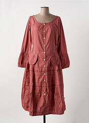 Robe mi-longue rouge NID D'ABEILLE pour femme seconde vue