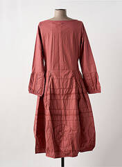 Robe mi-longue rouge NID D'ABEILLE pour femme seconde vue