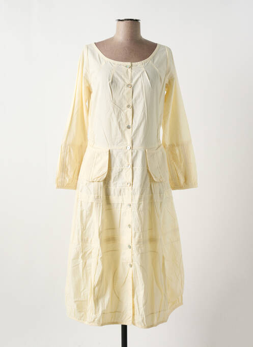 Robe mi-longue beige NID D'ABEILLE pour femme