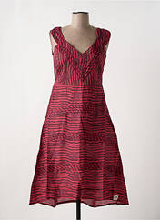 Robe mi-longue rouge NID D'ABEILLE pour femme seconde vue