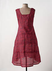 Robe mi-longue rouge NID D'ABEILLE pour femme seconde vue