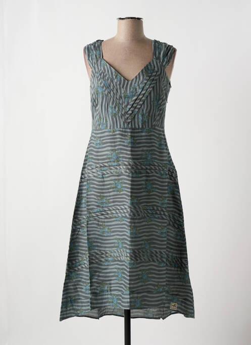 Robe mi-longue gris NID D'ABEILLE pour femme