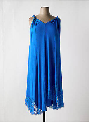 Robe mi-longue sans manche sans manche bleu 2W PARIS femme