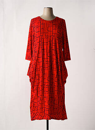 Robe courte manches longues manches longues rouge IZZY femme