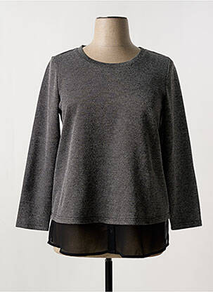 Pull coupe cintrée manches longues gris CISO femme