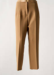 Pantalon slim tissage popeline taille normale marron AMY&CLO femme