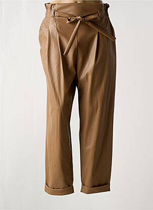 Pantalon slim taille élastique taille normale marron 2W PARIS femme