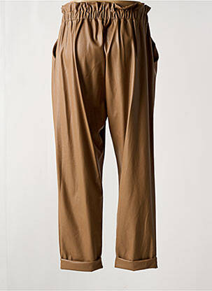 Pantalon slim taille élastique taille normale marron 2W PARIS femme