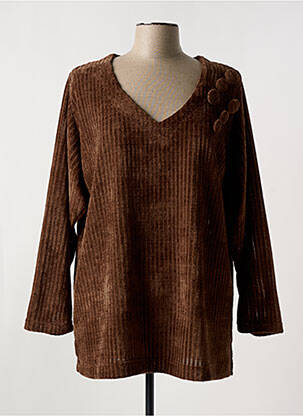 Pull marron JEAN MARC PHILIPPE pour femme
