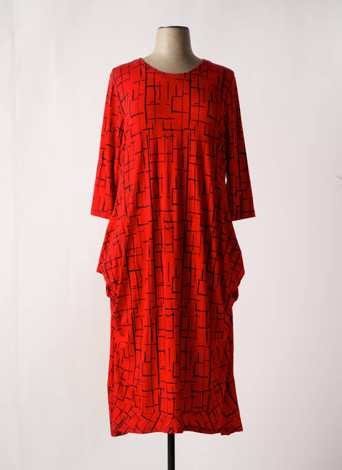 Robe courte manches longues manches longues rouge IZZY femme