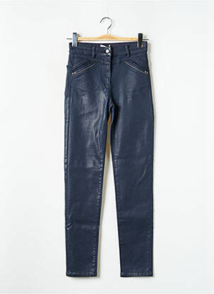 Pantalon slim taille haute taille haute bleu JULIE GUERLANDE femme