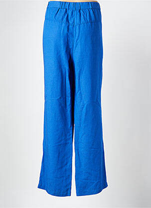Pantalon large fermeture zippée sous rabat boutonné taille normale bleu BRANDTEX femme