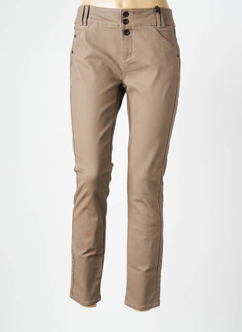 Jeans coupe slim marron STREET ONE pour femme