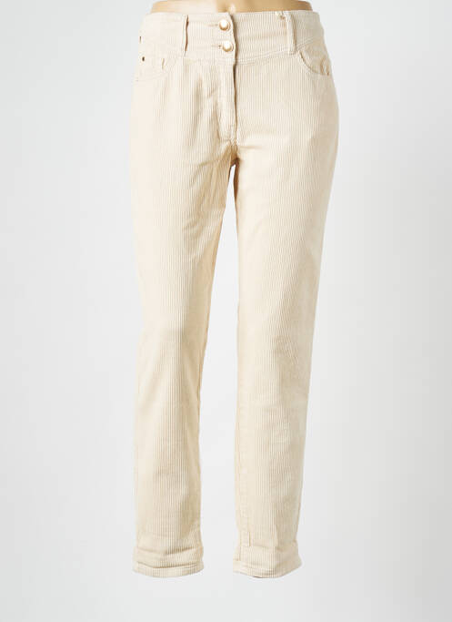 Pantalon droit beige C'EST BEAU LA VIE pour femme