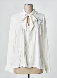 Blouse poignets boutonnés avec fente manches longues beige STREET ONE femme