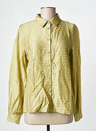 Chemisier tissage crêpe manches longues vert GEISHA femme