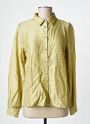 Chemisier tissage crêpe manches longues vert GEISHA femme