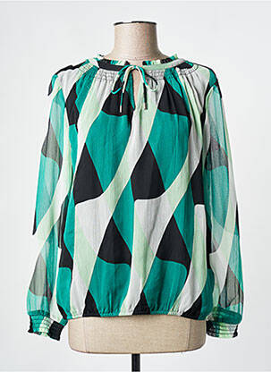 Blouse légère et transparente manches longues vert STREET ONE femme
