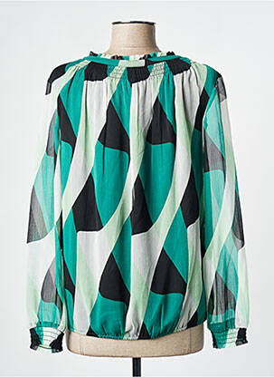 Blouse légère et transparente manches longues vert STREET ONE femme