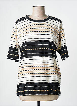 Pull stretch manches courtes beige BRANDTEX femme