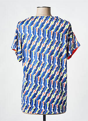 T-shirt col v manches courtes bleu SCORZZO femme