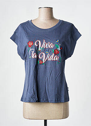 T-shirt sérigraphie manches courtes bleu LEE COOPER femme