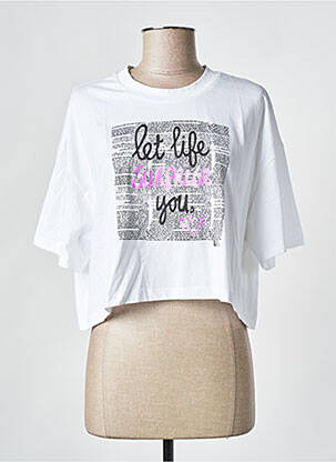 T-shirt imprimé fantaisie manches courtes blanc LEE COOPER femme
