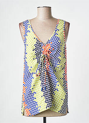 Top coupe cintrée sans manche bleu SCORZZO femme