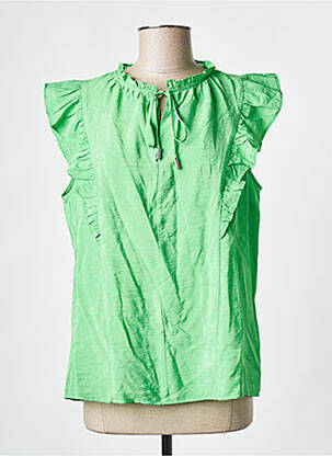 Blouse manches courtes manches courtes vert GEISHA femme