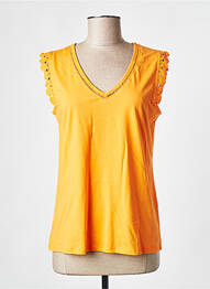 T-shirt col v manches courtes orange JULIE GUERLANDE femme