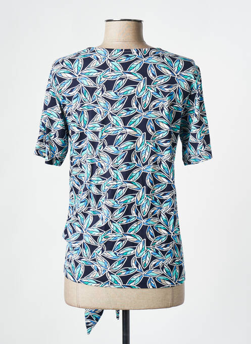 T-shirt col v manches courtes bleu BRANDTEX femme