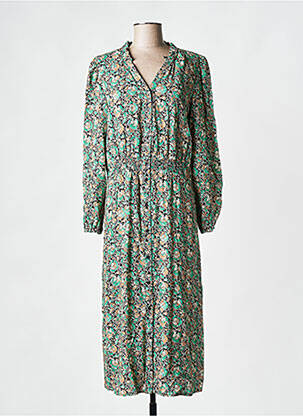 Robe longue manches longues manches longues vert C'EST BEAU LA VIE femme