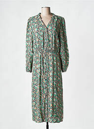 Robe longue manches longues manches longues vert C'EST BEAU LA VIE femme
