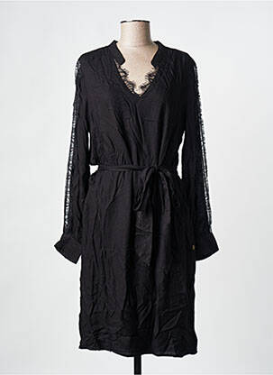 Robe mi-longue manches longues manches longues noir FREEMAN T.PORTER femme